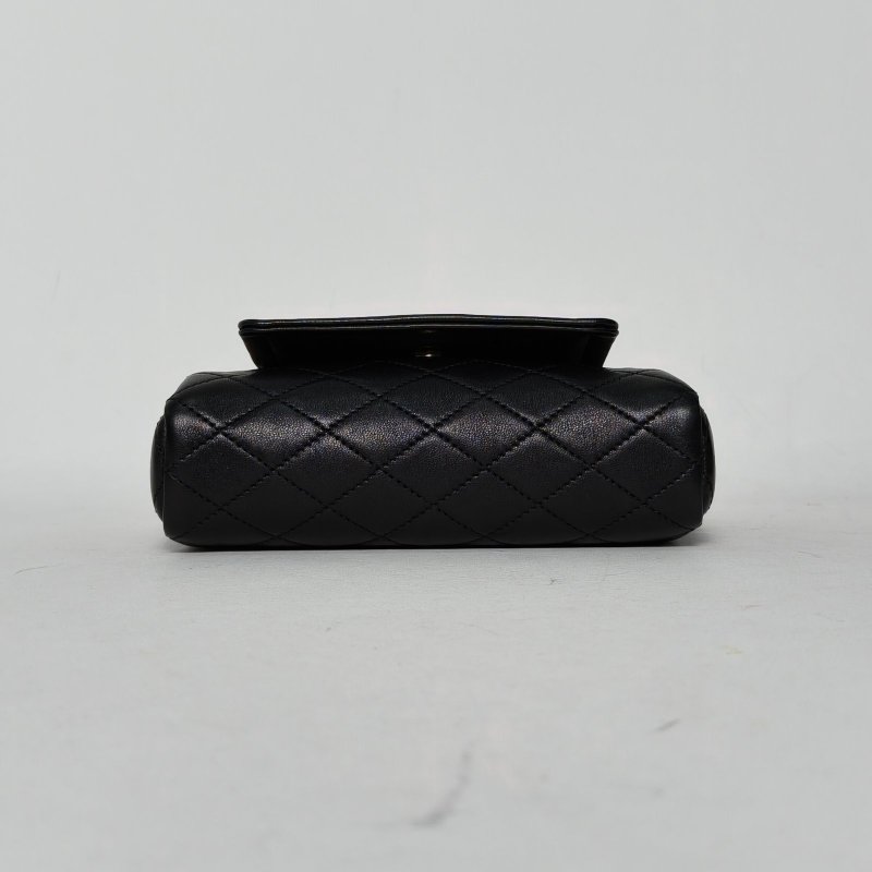 SAINT LAURENT NolitaMini18黑色羊皮金扣肩背包-4