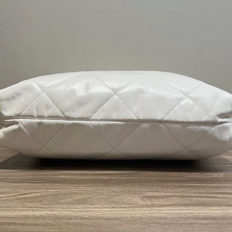 CHANEL 白金黑標Logo中號22bag子母垃圾 36*42*8 98新配件盒子塵袋購證-3