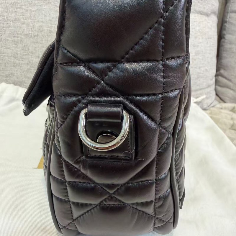 誠可議Dior 黑銀藤格紋 camp 小號郵差包 24*16*8 99新配件塵袋-4