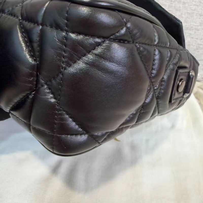 誠可議Dior 黑銀藤格紋 camp 小號郵差包 24*16*8 99新配件塵袋-6