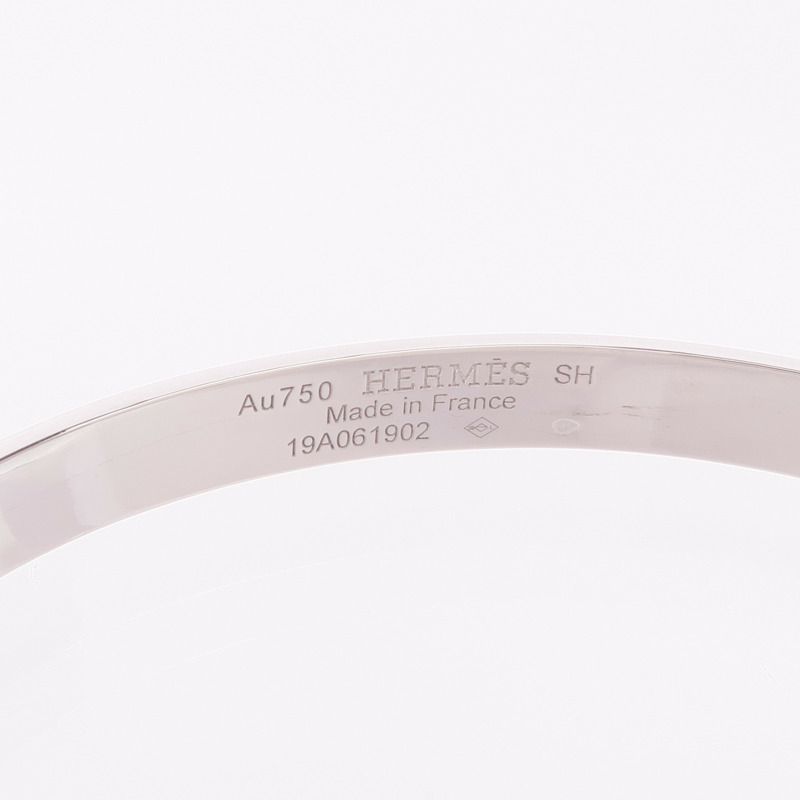 HERMES 18K白金CDC Collier de chien Bracelet石榴石手鐲-6