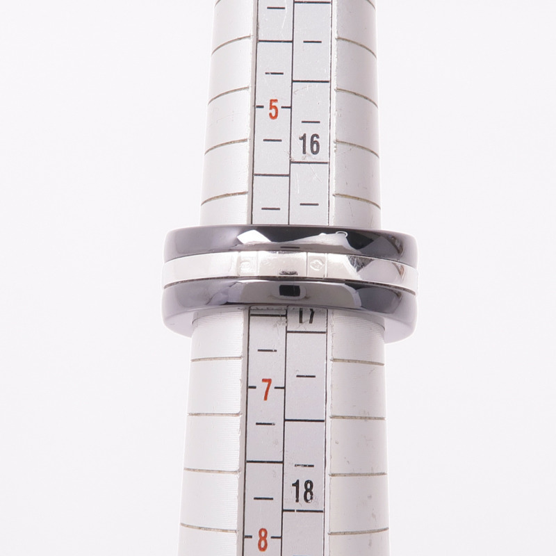 CHANEL 18K白金/陶瓷Ultra Ring鑽石戒指US#6.25-7