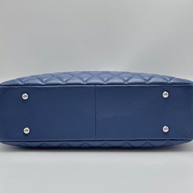 CHANEL 銀扣菱格紋鏈條手提肩背托特包 35*25*10 98新配件塵袋-3