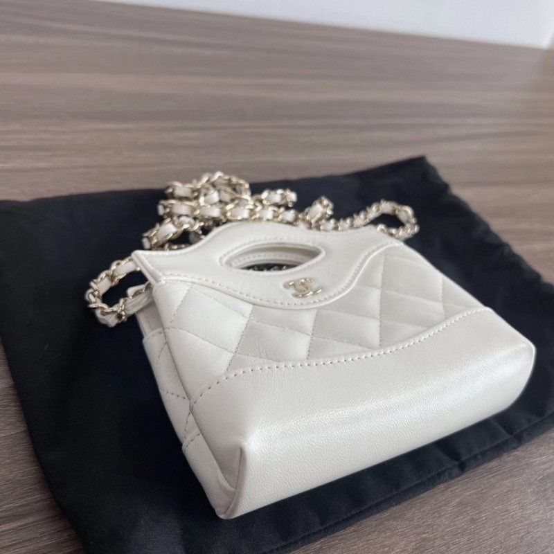 CHANEL 3lbagnanomini皮穿鏈手提肩背斜背鏈條包13.5*12*6 99新配件塵袋-4