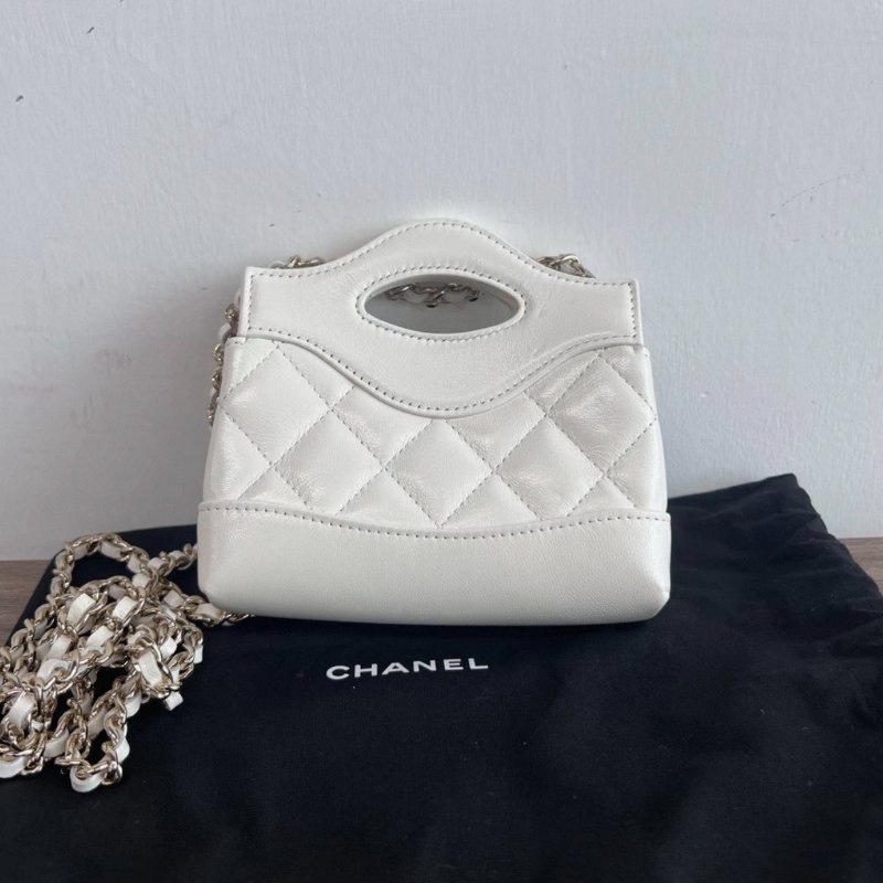 CHANEL 3lbagnanomini皮穿鏈手提肩背斜背鏈條包13.5*12*6 99新配件塵袋-5