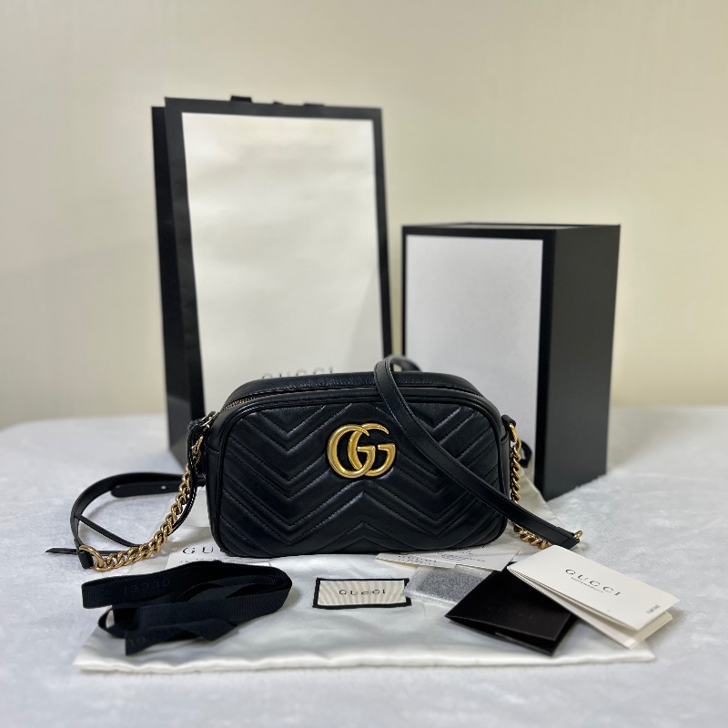 Gucci Marmont 雙 G 相機包斜背包-0