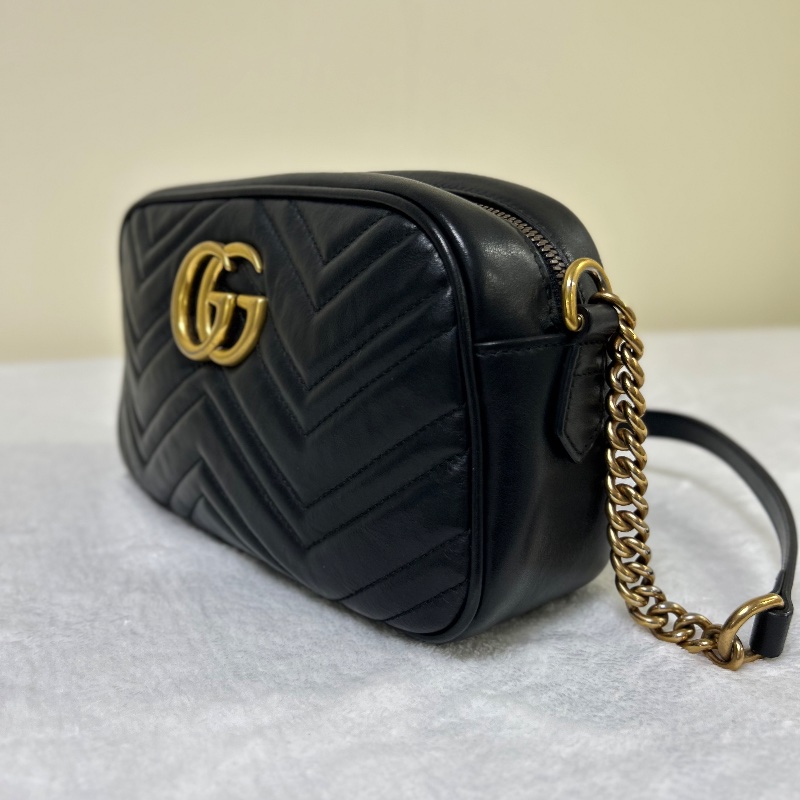 Gucci Marmont 雙 G 相機包斜背包-7