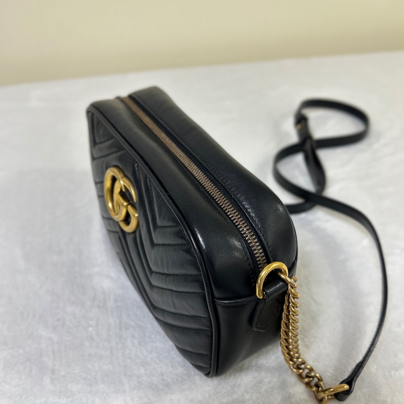 Gucci Marmont 雙 G 相機包斜背包-8