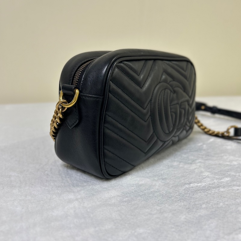 Gucci Marmont 雙 G 相機包斜背包-12