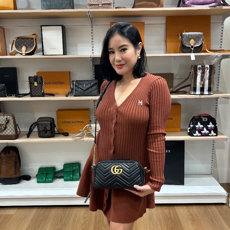 Gucci Marmont 雙 G 相機包斜背包-5