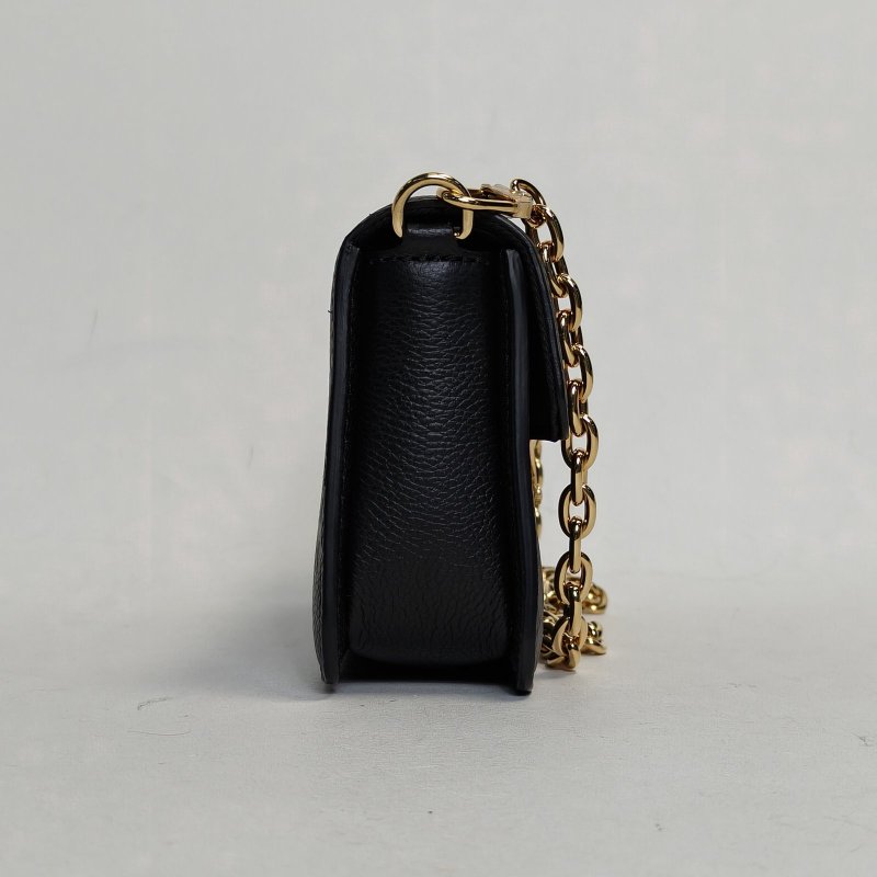 LOUIS VUITTON 黑色牛皮晶片WalletOnChainMetis可拆卸鏈條壓紋單肩包肩背包-1