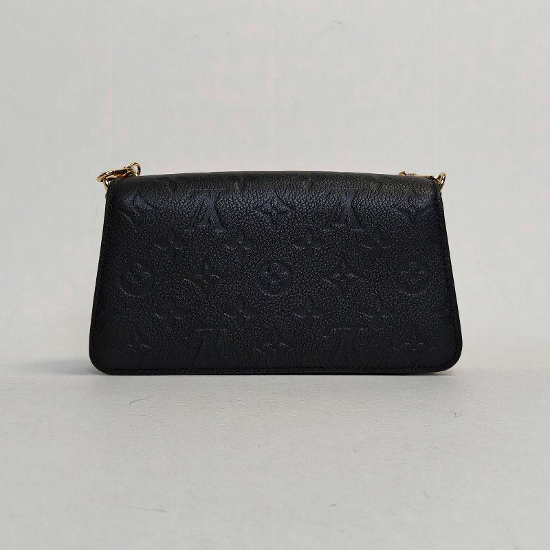 LOUIS VUITTON 黑色牛皮晶片WalletOnChainMetis可拆卸鏈條壓紋單肩包肩背包-2