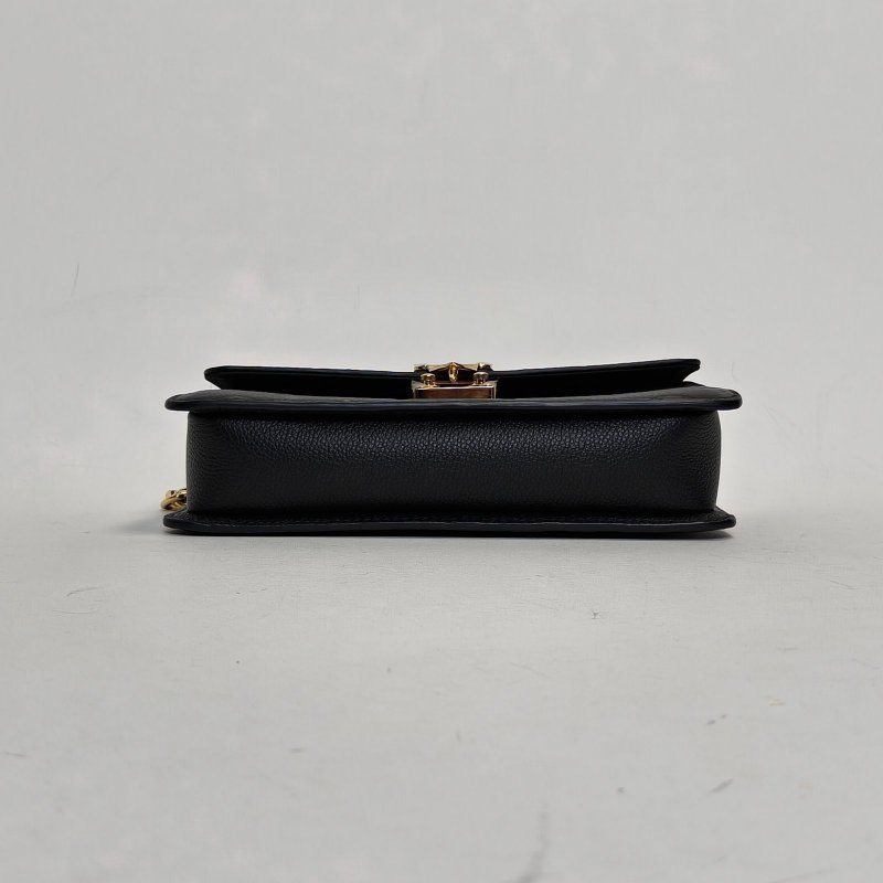 LOUIS VUITTON 黑色牛皮晶片WalletOnChainMetis可拆卸鏈條壓紋單肩包肩背包-4