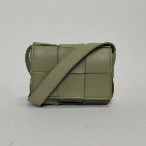 BOTTEGA VENETA CassetteMini12淺綠色羊皮肩背包
