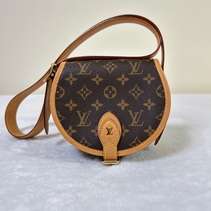 LV Tambourine 老花馬鞍包肩背包-5