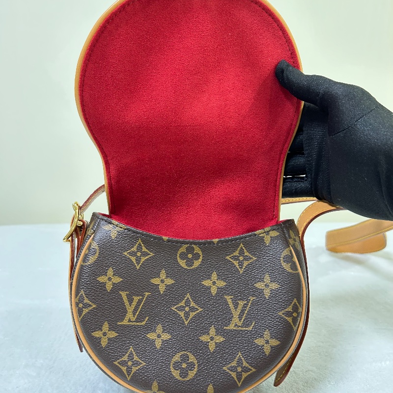 LV Tambourine 老花馬鞍包肩背包-16