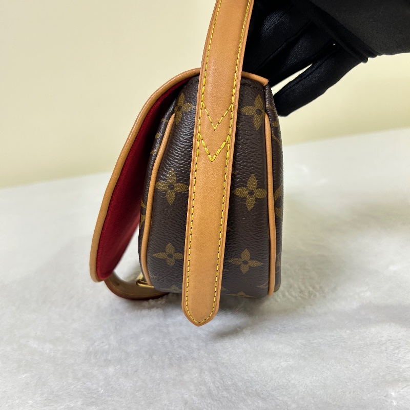 LV Tambourine 老花馬鞍包肩背包-23