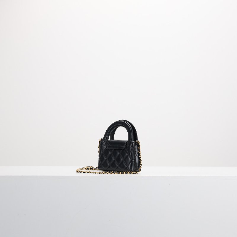 二手Chanel kelly nano mini黑金-2