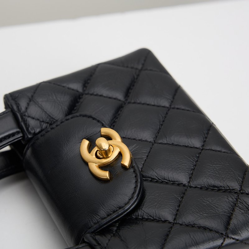 二手Chanel kelly nano mini黑金-4