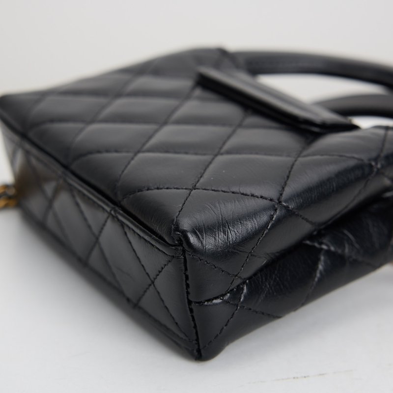 二手Chanel kelly nano mini黑金-5