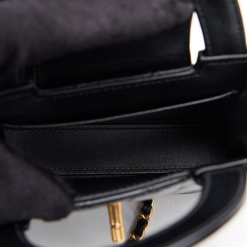 二手Chanel kelly nano mini黑金-15