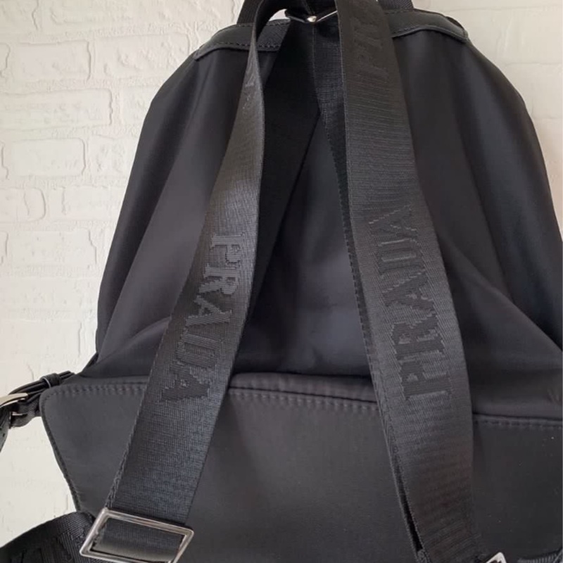 全🆕PRADA Logo 背包雙肩包小型黑色 Backpack 背包-5