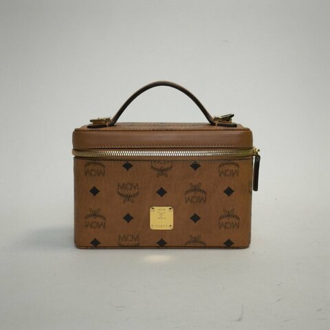 MCM RockstarVisetosOriginal化妝箱幹邑色PVC肩背包