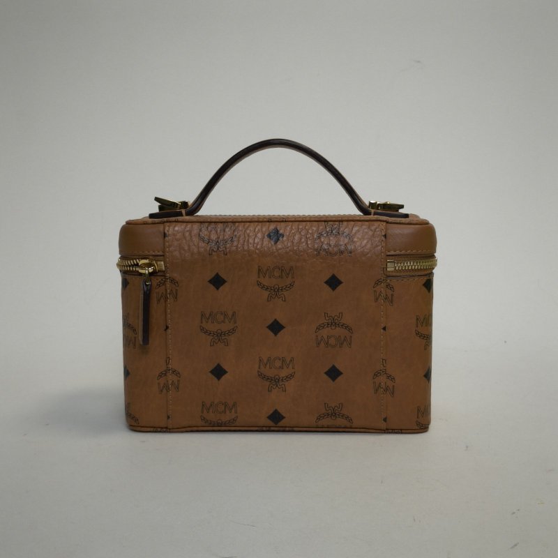 MCM RockstarVisetosOriginal化妝箱幹邑色PVC肩背包-2