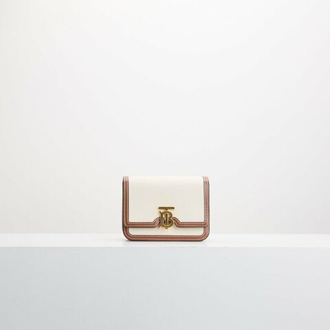 二手Burberry TB mini 帆布斜背包