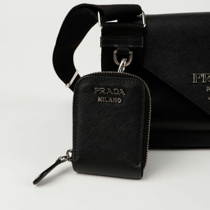 PRADA 金屬Logo迷你手拿包斜背包 1BP020-2