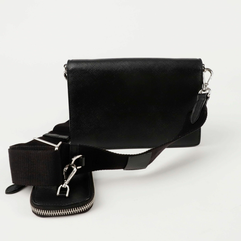 PRADA 金屬Logo迷你手拿包斜背包 1BP020-3