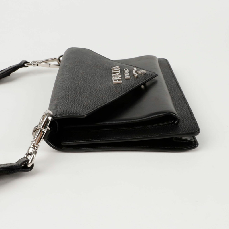 PRADA 金屬Logo迷你手拿包斜背包 1BP020-4