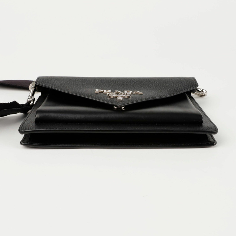 PRADA 金屬Logo迷你手拿包斜背包 1BP020-5