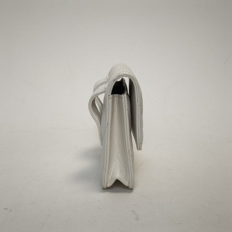 CHANEL 白色荔枝牛皮30開黑扣黑白熊貓配色腰包肩背包-3