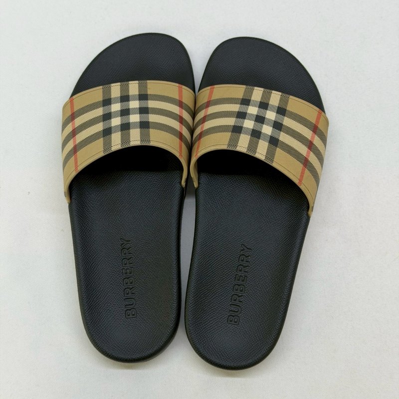 BURBERRY 經典格纹休閒拖鞋-4