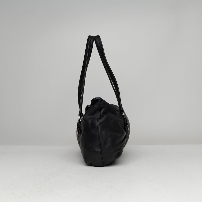 PRADA 黑色羊皮銀扣單肩包肩背包-1