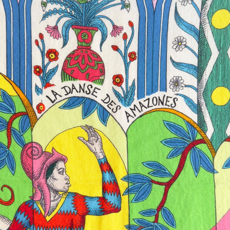 HERMES La Danse des Amazones shawl 140 女騎士之舞 羊絨 圍巾-1