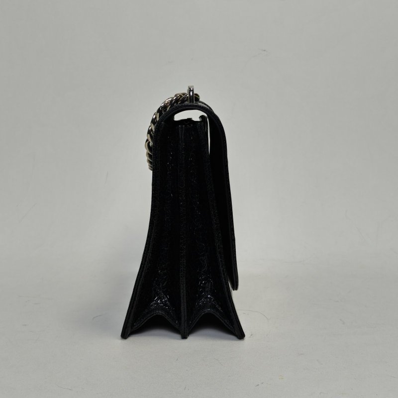 DIOR Diorama盾牌包大號29黑色牛皮銀扣2016肩背包-3