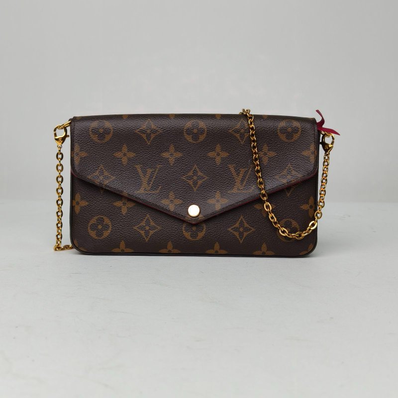 LOUIS VUITTON POCHETTEFELICIE三合一鏈條包老花PVC2020肩背包-0