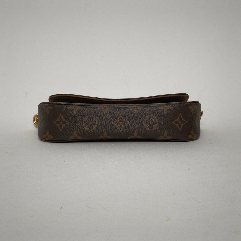 LOUIS VUITTON IVY鏈條腋下包老花PVC金扣晶片肩背包-4