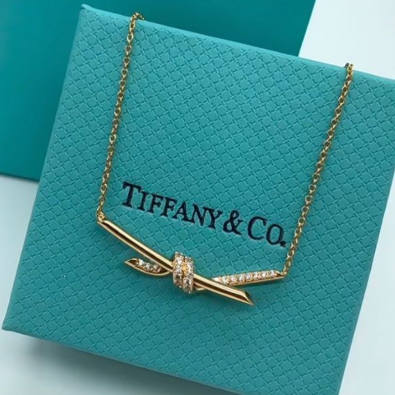 全🆕TIFFANY & co.knot 系列原創歐美 玫瑰金 項鍊-0