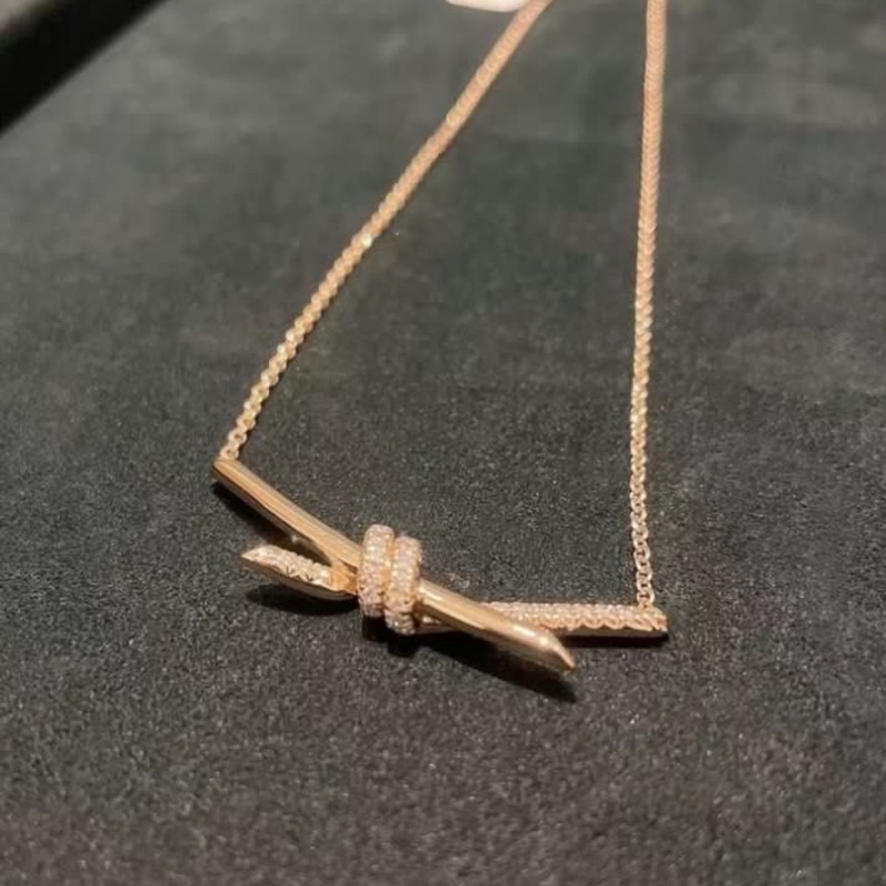 全🆕TIFFANY & co.knot 系列原創歐美 玫瑰金 項鍊-3