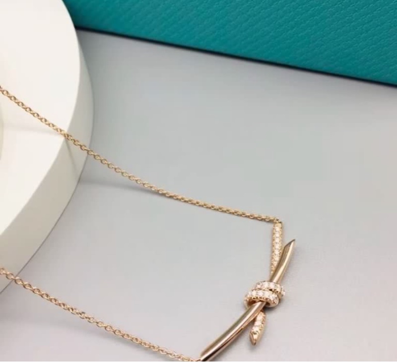 全🆕TIFFANY & co.knot 系列原創歐美 玫瑰金 項鍊-4