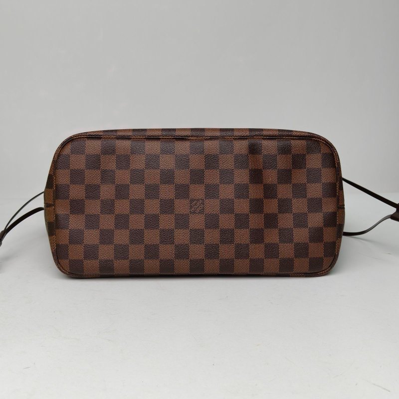 LOUIS VUITTON Neverfull中號31配子袋棕色棋盤格PVC金扣2016肩背包-4