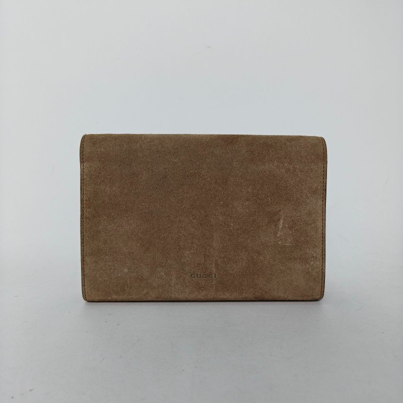 GUCCI 駝色麂皮銀扣Dionysus酒神Woc肩背包-2