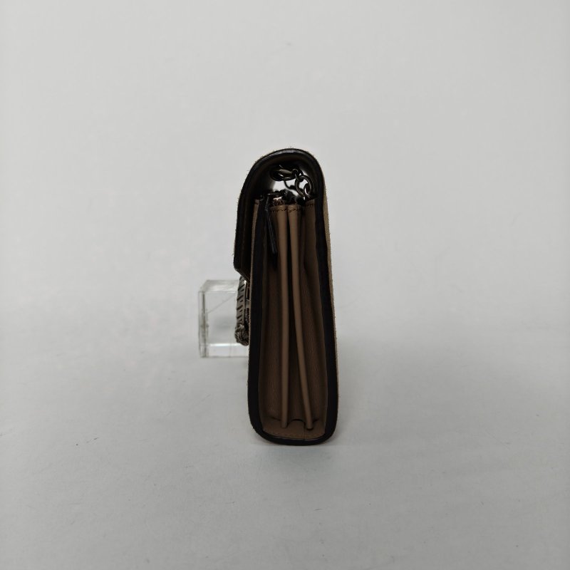 GUCCI 駝色麂皮銀扣Dionysus酒神Woc肩背包-3