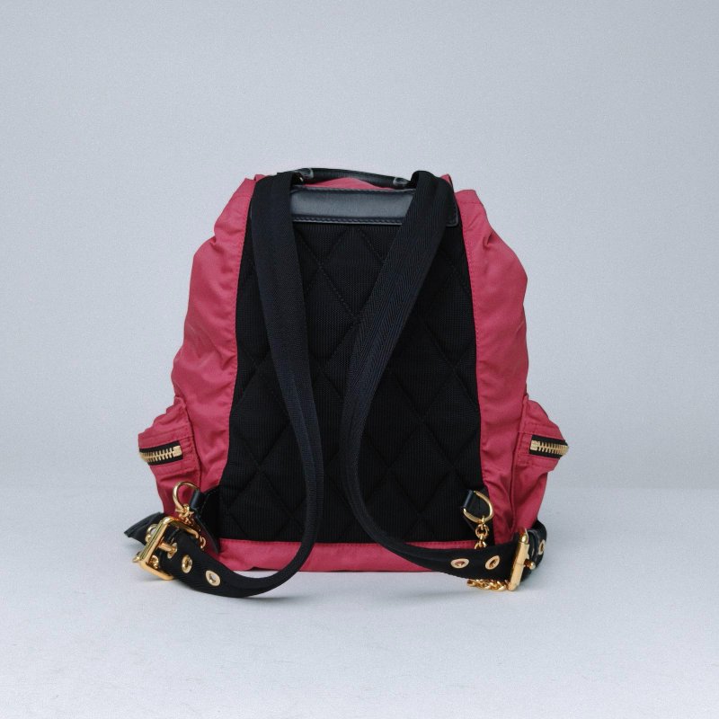 Burberry TheRucksack軍旅雙肩包中號玫紅尼龍肩背包-2