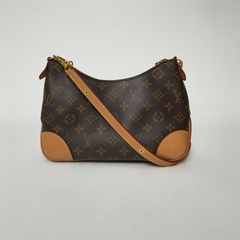 LOUIS VUITTON BOULOGNE牛角包可拆卸肩帶老花PVC晶片肩背包-0
