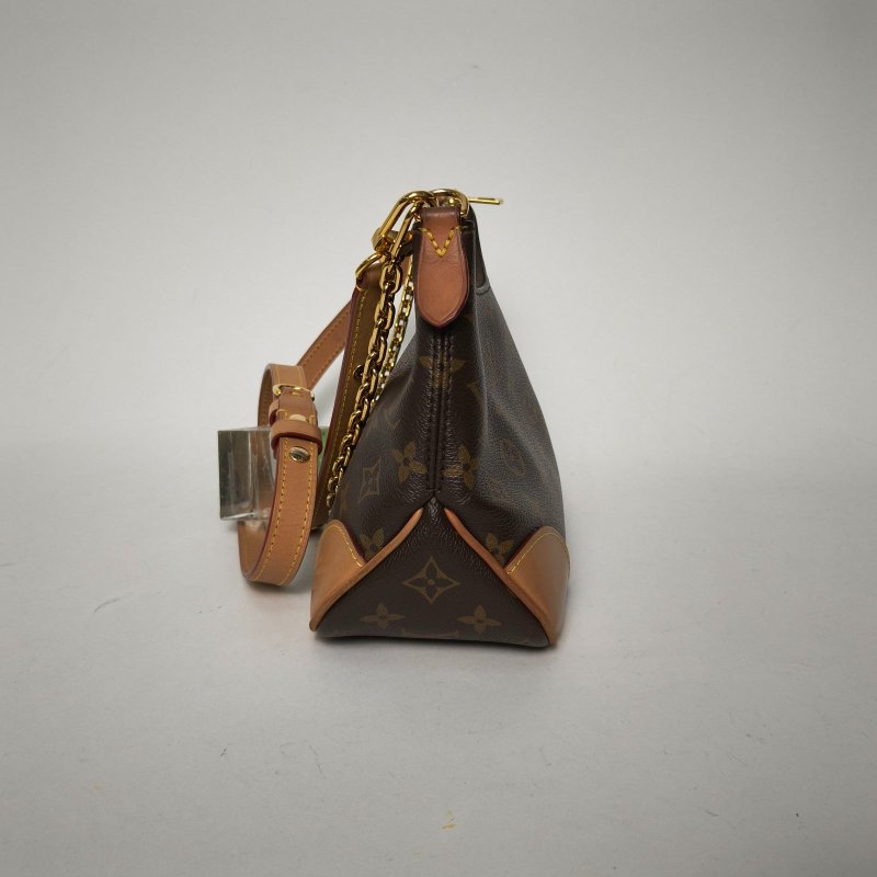 LOUIS VUITTON BOULOGNE牛角包可拆卸肩帶老花PVC晶片肩背包-1