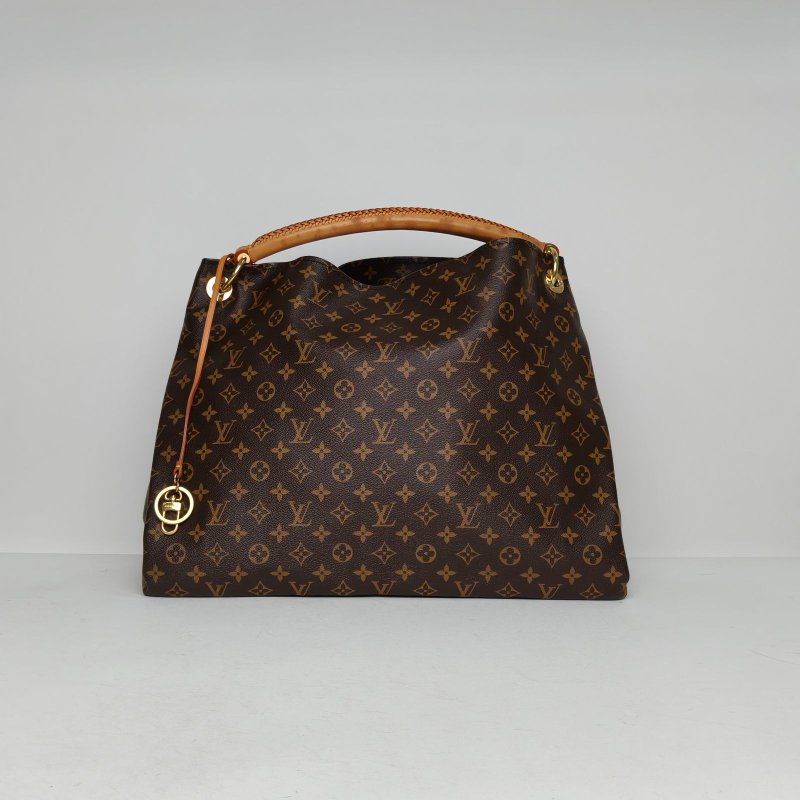 LOUIS VUITTON Artsy中號41老花PVC金扣2009肩背包-0